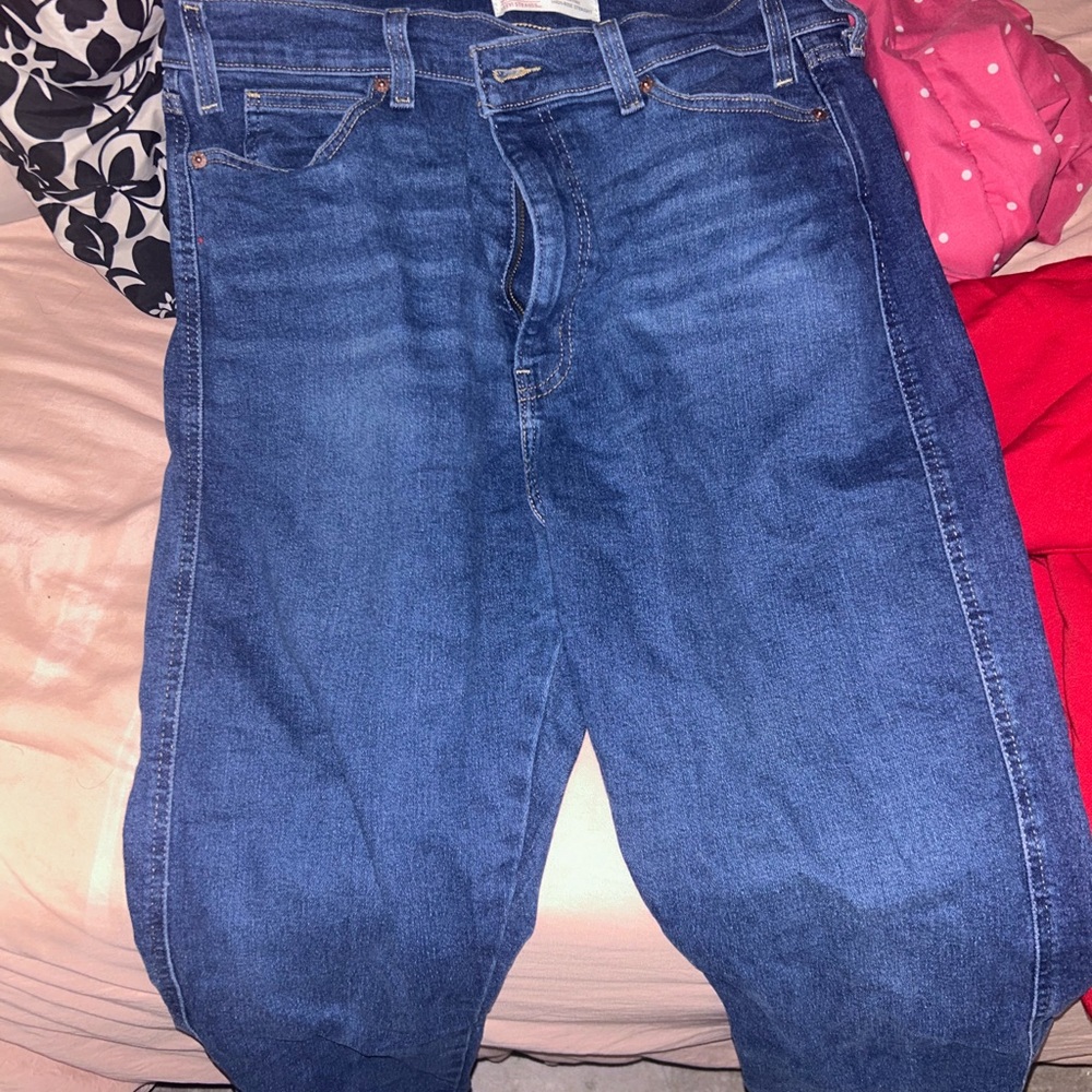 Signature by Levi Strauss Women's High Rise Jeans - Dark Blue